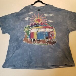 The Mountain 5XL T Shirt BATIK TOUR BUS Tie-Dye Vintage 90s Hippe Festival Boho